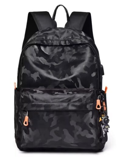 SAC NOIR MOTIF MILITAIRE